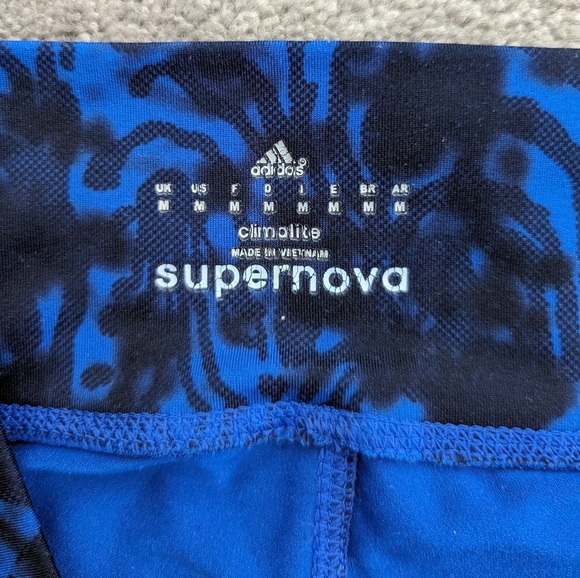 adidas Blue and Black Patterned Leggings - Picture 9 of 9